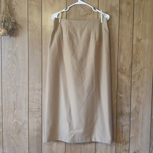 Vintage 100% Wool Tan Maxi Skirt Womens size 8